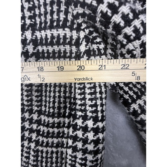 Talbots Women's Black & Off White Houndstooth Plaid Longer Coat Jacket Sz 14 - Picture 12 of 16
